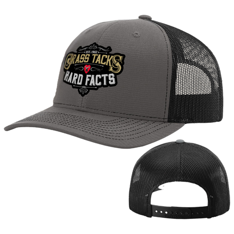 Brass Tacks Hard Facts Grey Trucker Hat