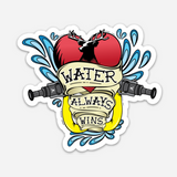 Water Always Wins Tattoo Logo Sticker